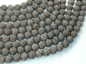 Matte Brown Snowflake Obsidian Beads, 8mm Round Beads-BeadBasic
