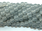 Jade Beads, Light Gray, 8mm Round Beads-BeadBasic