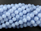 Blue Chalcedony Beads, Blue Lace Agate Beads, 8mm Round Beads-BeadBasic