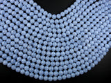 Blue Chalcedony Beads, Blue Lace Agate Beads, 8mm Round Beads-BeadBasic