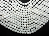 Matte White Jade Beads, 8mm Round Beads-BeadBasic