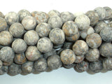 Matte Fossil Jasper Beads, 10mm, Round Beads-BeadBasic