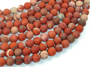 Matte Red Jasper Beads, 8mm, Round Beads-BeadBasic