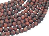 Matte Red Tiger Eye Beads, 8mm, Round Beads-BeadBasic