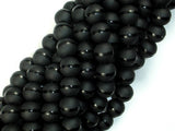 Matte Black Onyx Beads, 10mm Round Beads-BeadBasic
