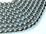Hematite Beads, Silver, 10mm Round Beads-BeadBasic