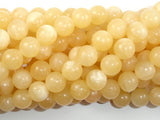 Yellow Jade Beads, 10mm(10.5mm) Round Beads-BeadBasic