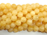 Yellow Jade Beads, Round, 12mm (11.5 mm)-BeadBasic