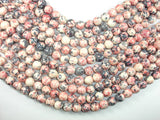 Rain Flower Stone, Pink, Gray, 10mm Round Beads-BeadBasic