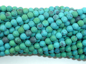 Matte Chrysocolla, 4mm, Round Beads-BeadBasic