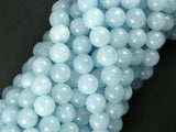 Sponge Quartz Beads-Aqua, 8mm Round Beads-BeadBasic