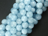 Sponge Quartz Beads-Aqua, 10mm Round Beads-BeadBasic