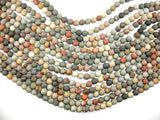 Matte Polychrome Jasper, 6mm Round Beads-BeadBasic