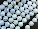 Blue Lace Agate Beads, Blue Chalcedony Beads, 10mm Round-BeadBasic