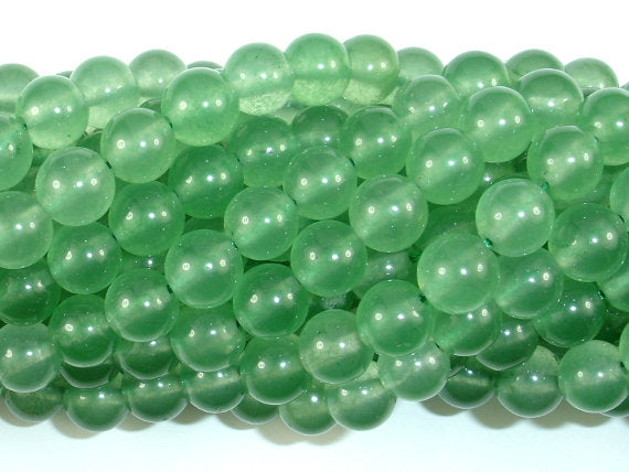 Jade Beads, Green, 8mm Round Beads-BeadBasic