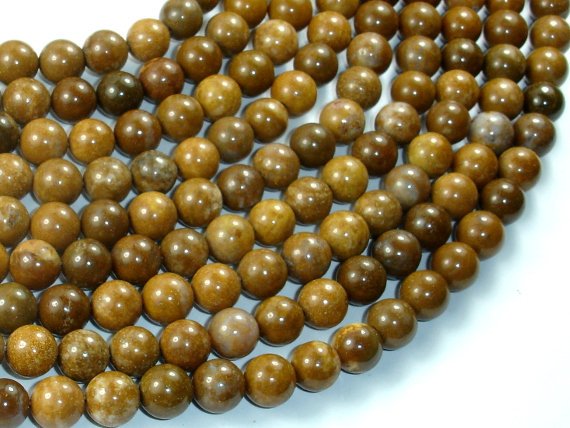 Agate Beads-Brown, 8mm(8.5mm)-BeadBasic