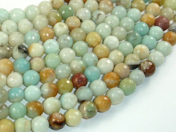 Amazonite Beads, 8mm Faceted Round-BeadBasic