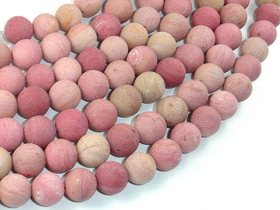 Matte Rhodonite Beads, 10mm Round Beads-BeadBasic