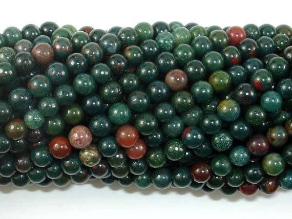 Indian Bloodstone Beads, 4mm Round Beads-BeadBasic