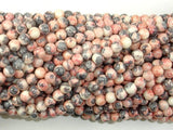 Rain Flower Stone, Pink, Gray, 4mm Round Beads-BeadBasic