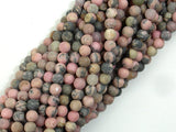 Matte Rhodonite Beads, 4mm, Round Beads-BeadBasic