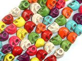 Howlite Skull Beads, Multi-color, 8x10mm-BeadBasic