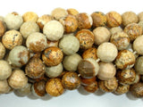 Picture Jasper Beads, 10mm Faceted Round Beads-BeadBasic