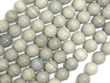 Gray Banded Jasper, 8mm Round Beads-BeadBasic