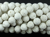 White Lava Beads, 10mm Round Beads-BeadBasic