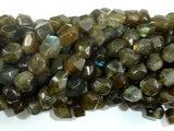 Labradorite Beads, 8x10mm Faceted Nugget Beads-BeadBasic