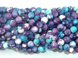 Rain Flower Stone Beads, Blue, Purple, 6mm Faceted Round-BeadBasic