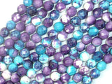 Rain Flower Stone Beads, Blue, Purple, 6mm Faceted Round-BeadBasic