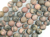 Matte Rhodonite Beads, 10mm, Round Beads-BeadBasic