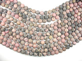 Matte Rhodonite Beads, 10mm, Round Beads-BeadBasic