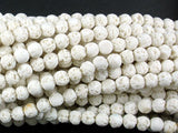 White Lava Beads, 4mm (4.5mm) Round Beads-BeadBasic