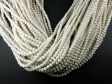 White Lava Beads, 4mm (4.5mm) Round Beads-BeadBasic