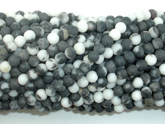 Matte Zebra Jasper Beads, 4mm Round Beads-BeadBasic