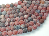 Frosted Matte Agate, Dragon Vein Agate, 10mm Round Beads-BeadBasic