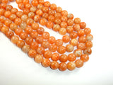 Orange Calcite Beads, 12mm Round Beads-BeadBasic