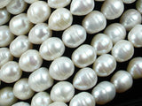 Fresh Water Pearl Beads, Rice, White, 10x12mm-BeadBasic
