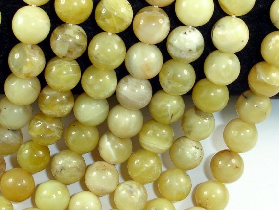 Yellow Opal Beads, 10 mm, Round Beads-BeadBasic