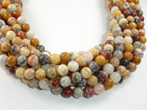 Crazy Lace Agate Beads, 8mm Round Beads-BeadBasic