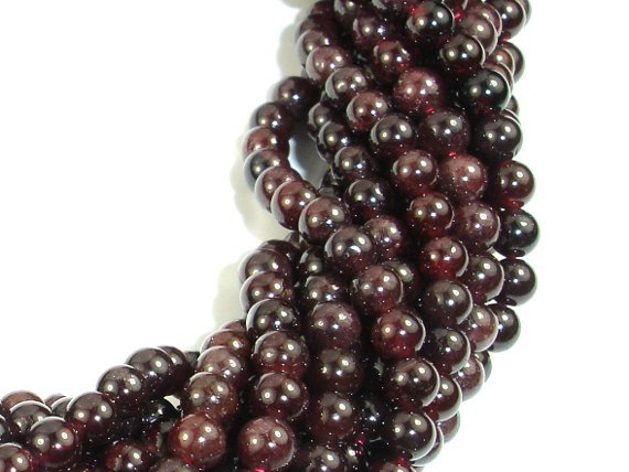 Red Garnet Beads, 4mm-4.7mm Round Beads-BeadBasic
