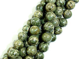 Alligator Skin Jasper Beads, Green Brecciated Jasper, Round, 8mm(8.3mm)-BeadBasic