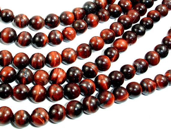 Red Tiger Eye Beads, Round, 6mm-BeadBasic
