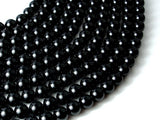 Black Tourmaline Beads, 8mm (8.5mm) Round Beads-BeadBasic