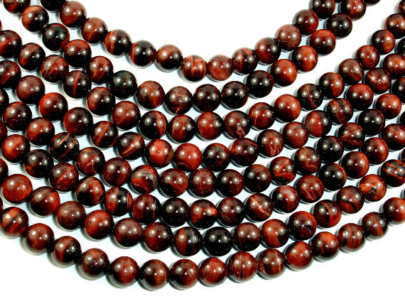 Red Tiger Eye Beads, 8mm Round Beads-BeadBasic