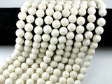 White Sponge Coral Beads, Round, 10mm(10.5mm)-BeadBasic