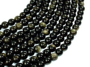 Golden Obsidian Beads, Round, 6mm-BeadBasic
