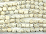 Howlite Beads, Faceted Nugget, 8 x 10 mm-BeadBasic